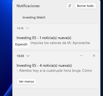 Notificación de Windows generada por NotiNoti